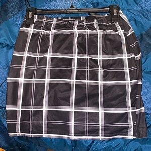 Black Plaid Bodycon Skirt